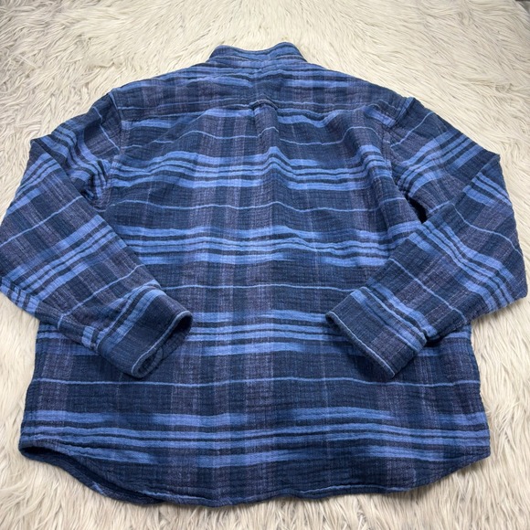 Tommy Bahama Men's L Blue Plaid Woven Cotton LS Button Front Shirt - Picture 5 of 5